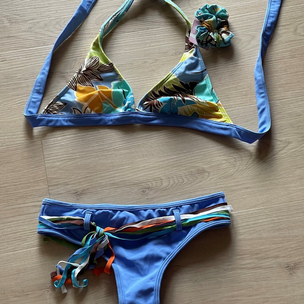 Vanity Girls Two Piece Swimsuit Sexy Halter Triangle Swimsuits Tops Bikini Sets.